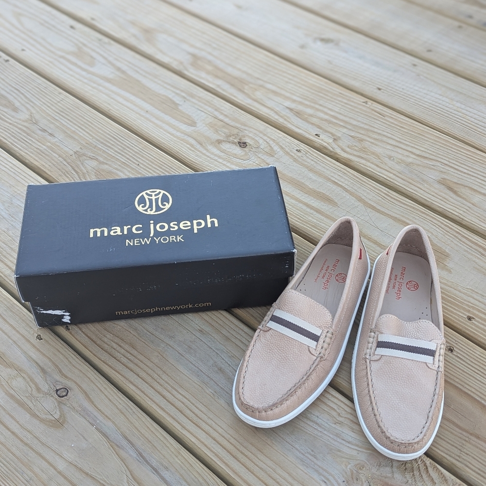 Marc Joseph Girls Beige Slip-On Dress Shoes
